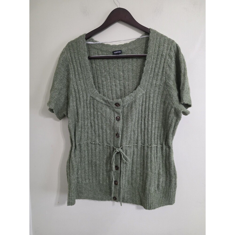 Torrid sz 3 Vegan Cashmere Pullover Square Neck Sweater cable knit soft fall - Picture 2 of 6